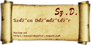 Szűcs Dömötör névjegykártya